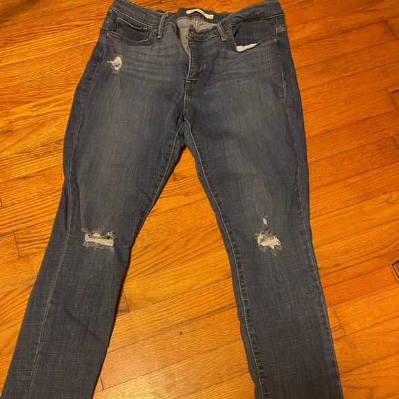 Signature by Levi Strauss Denim - Signature by Levi Strauss Blue Skinny Jeans with Distressed Look